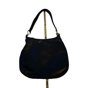 DKNY Black Magnetic Snap Leather Shoulder Bag